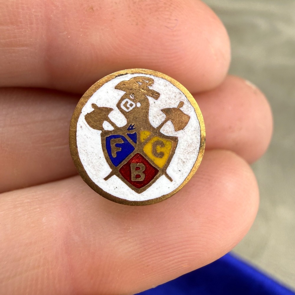 Vintage Estate FCB Knights of Pythias Pin Gold Enamel Masonic Fraternal Small